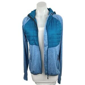 Little Donkey Andy Blue Lightweight Thermal Quilted Running Sweatshirt Jacket L